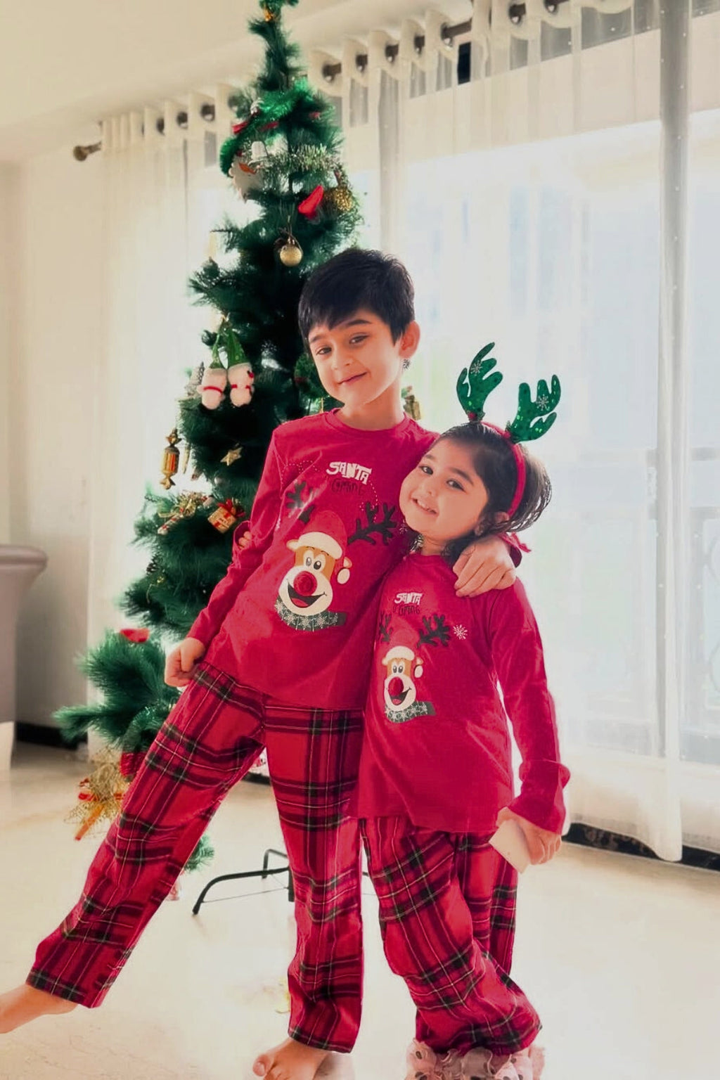 Red Nose Reindeer Pajama Set