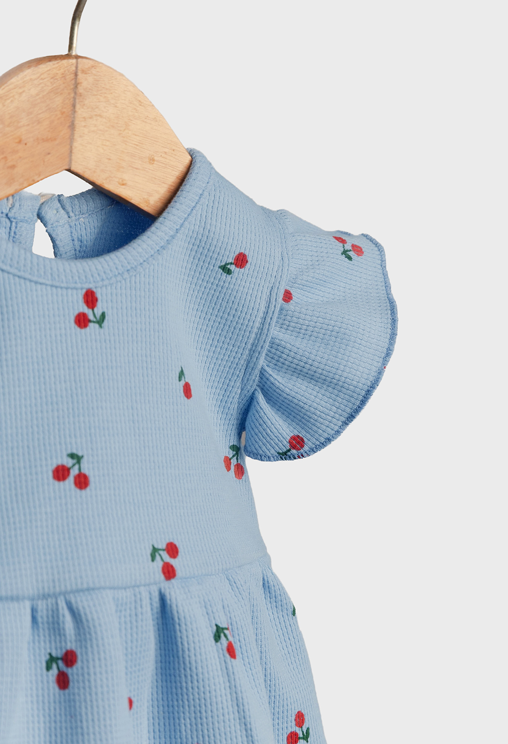 Blue Cherry Flutter Dress